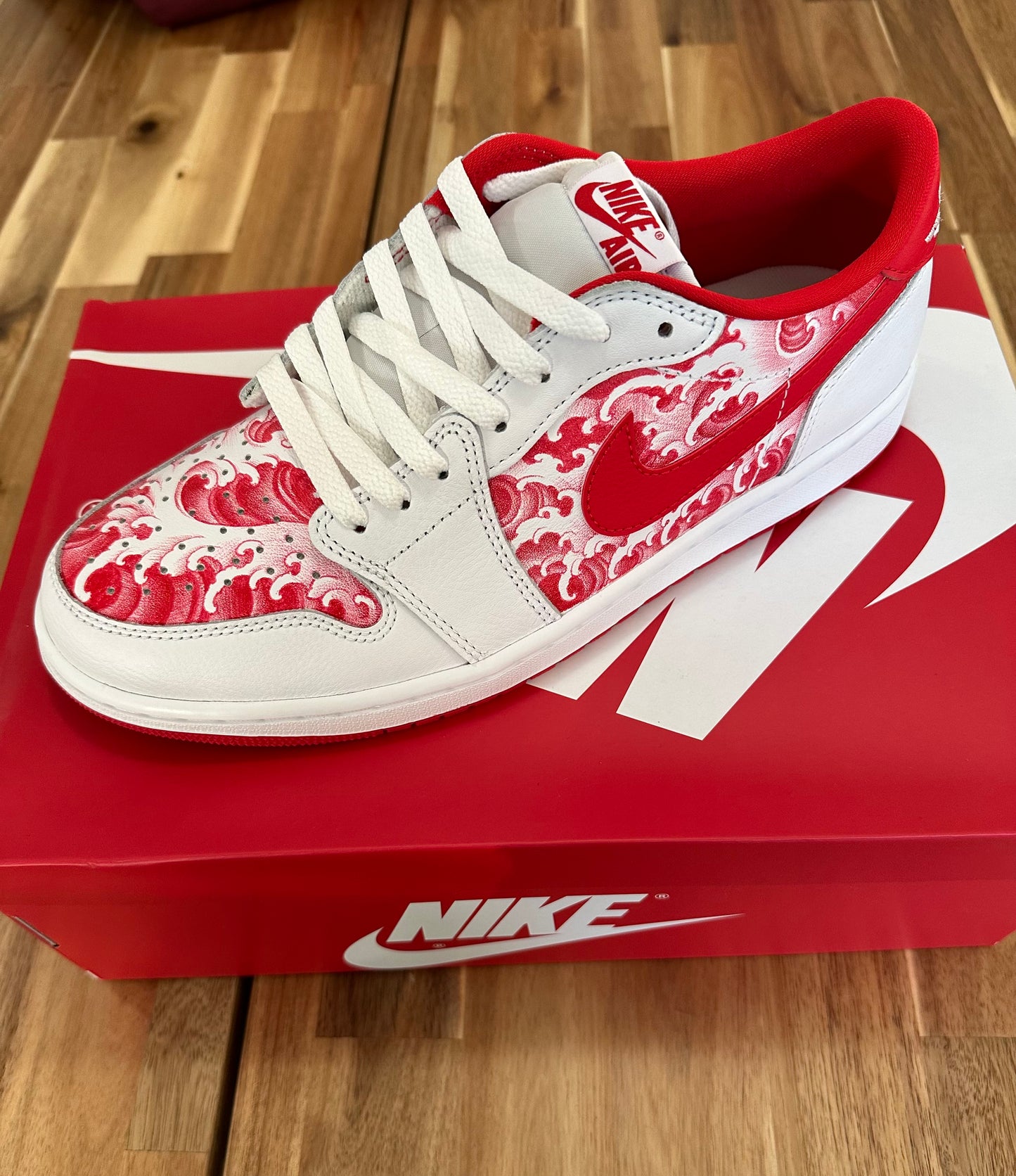 Custom Finger Wave Nike Retro Low OG Sneakers (Mens Size 10)