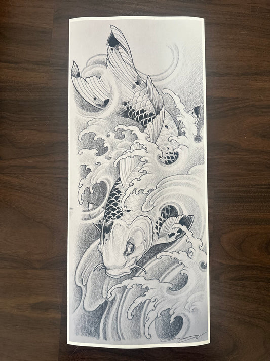 Koi and water; Pencil series