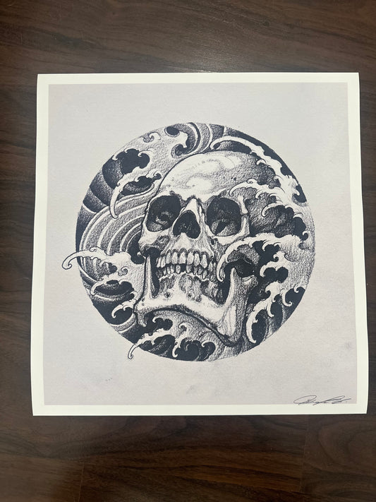 Skull and water; Pencil series